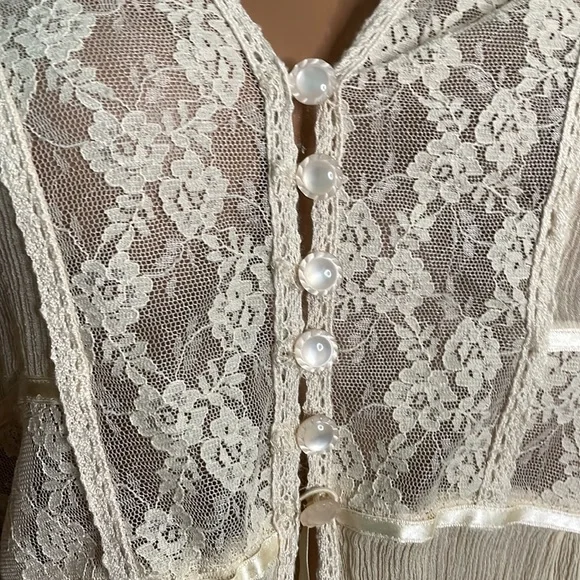 Free people sheer lace blouse large - Picture 2 of 6